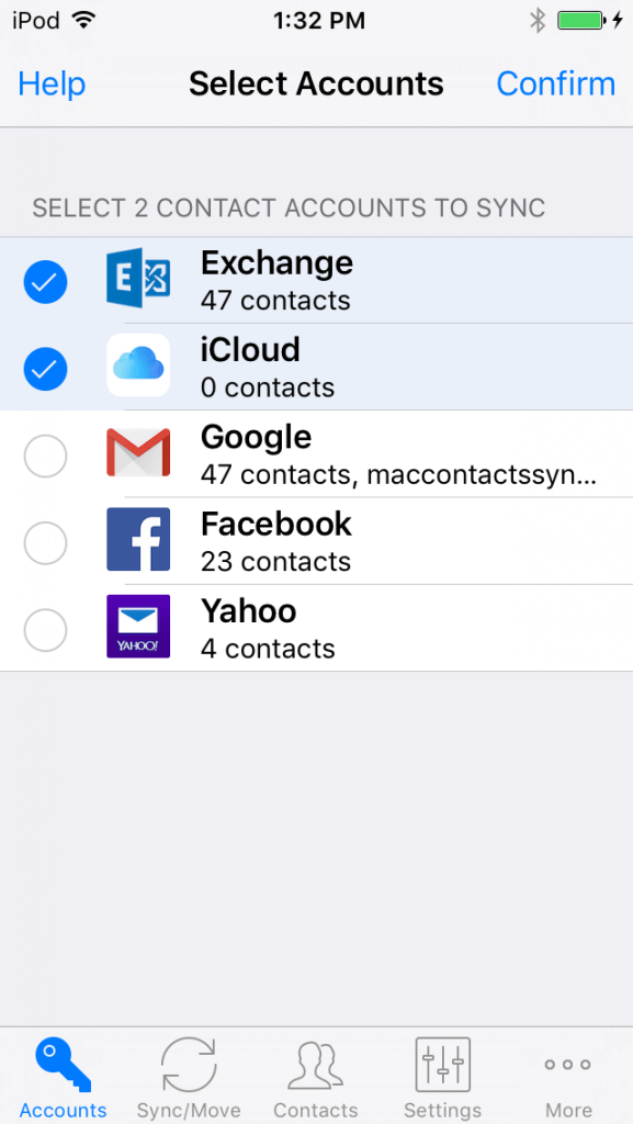 Sync Any 2 Contact Accounts